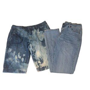 Old Navy LOT Womens Sz 4 Short Blue Curvy Jeans 26x26 & A Pair Of Size 4 Shorts